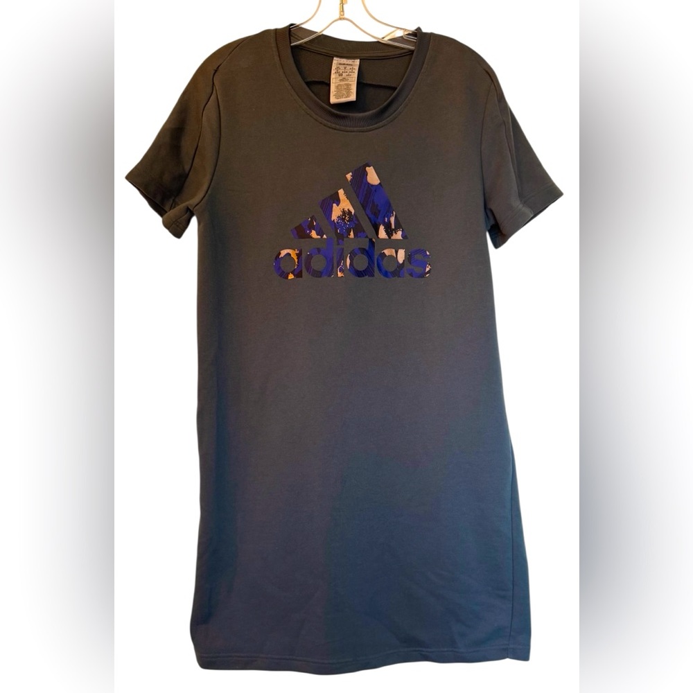 Adidas X Zoe Saldana Collection Women's Legacy Blue T-Shirt Dress Medium
